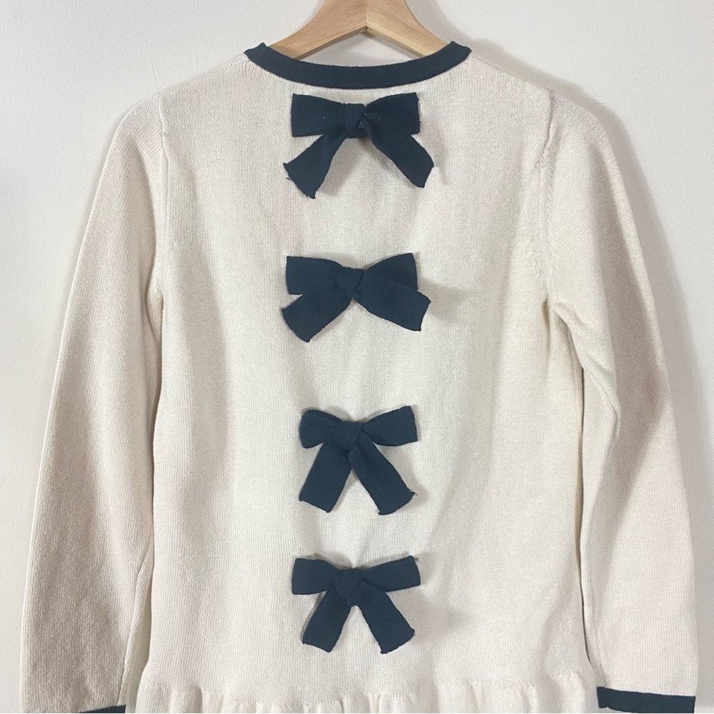 Sail To Sable Faith Bow Back Sweater Cream with Black Bows Cotton Wool Blend - S - Picture 14 of 16